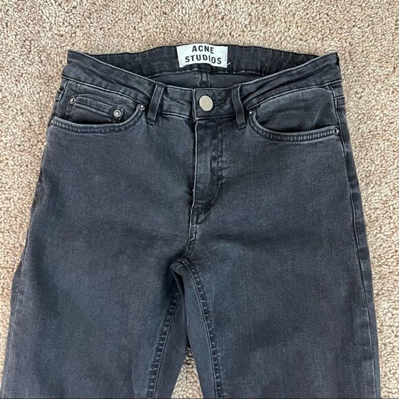ACNE Studios Skin 5 Used Black Low Rise Skinny Leg Stretch Denim Jeans 25 - Picture 2 of 6